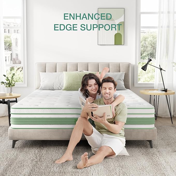 Novilla Queen Mattress, 12 Inch Queen Size Hybrid Mattress in a Box, Gel Memory Foam & Individual Pocket Springs, Motion Isolation, Cool Sleep & Pressure Relief, Medium Firm, CertiPUR-US