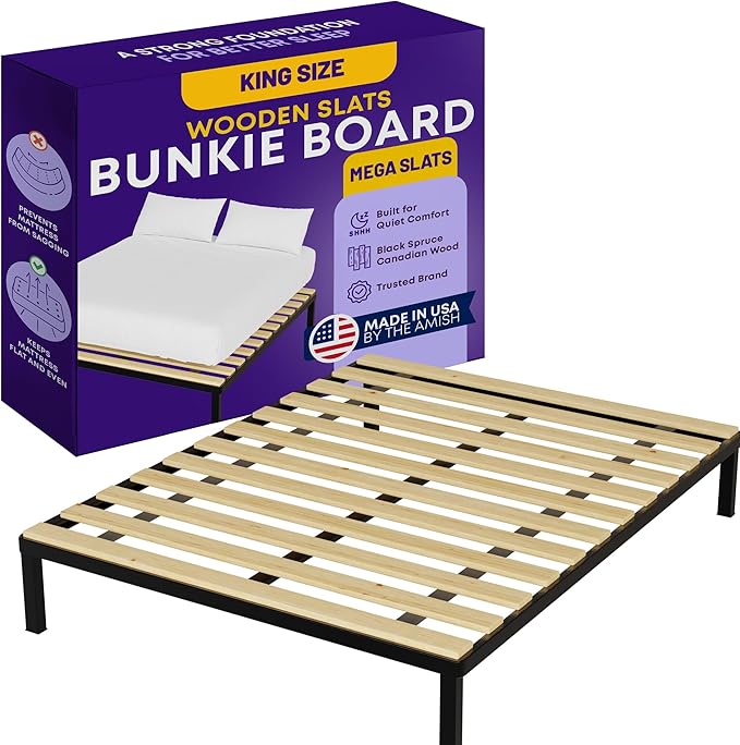 Greaton, 1-Inch Extra Heavy Duty Horizontal Wooden Bunkie Board/Bed Slats, 78" x 76", Beige