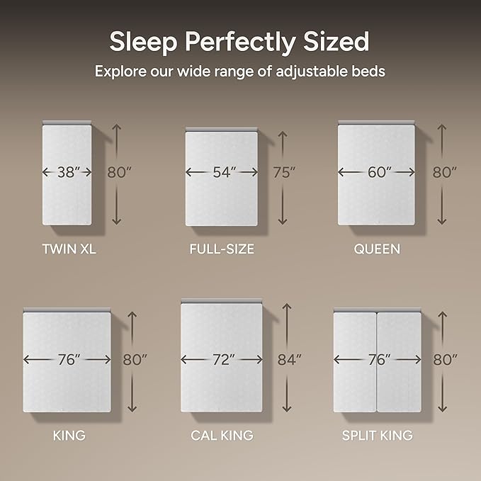 SFE Twin XL Adjustable Bed Frame - Zero Clearance Smart Frame, Electric Massage, Wireless Remote for Head & Foot Lift, 3 Height-Adjustable Legs - Zero Gravity, Underbed Lights & 4 USB Ports