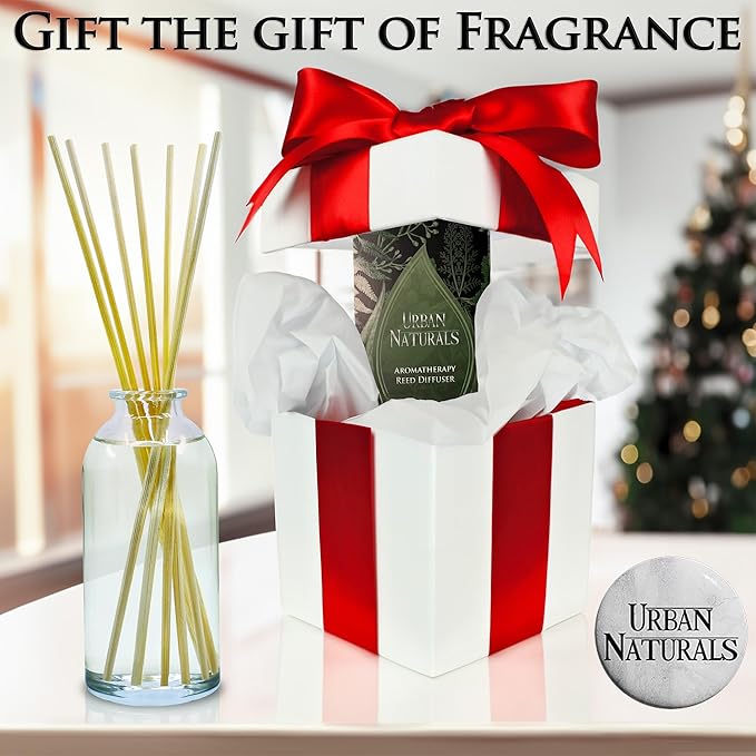 Urban Naturals Coconut Lemongrass Home Fragrance Reed Diffuser Oil Set | Tropical Blend of Lemongrass, Fresh Limes & Sweet Coconut Milk | Great Home Gift Idea! Vegan. Made in the USA