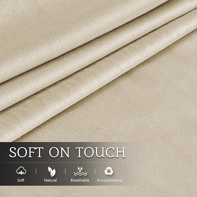 StangH Beige Velvet Body Pillow Cover Super Soft Large Pillowcase for Pregancy/Baby, Home Decoration for All Seasons Sofa Bedroom Theater, 20 x 54-inch, 1 Piece