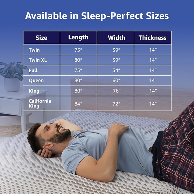 ROOST SLEEP 14-Inch Twin XL Mattress, Copper Smart Thermic Gel Cooling for Hot Sleepers & Back Pain Relief, Medium Firm Hybrid, Made in USA, CertiPUR-US Certified, Bed in a Box