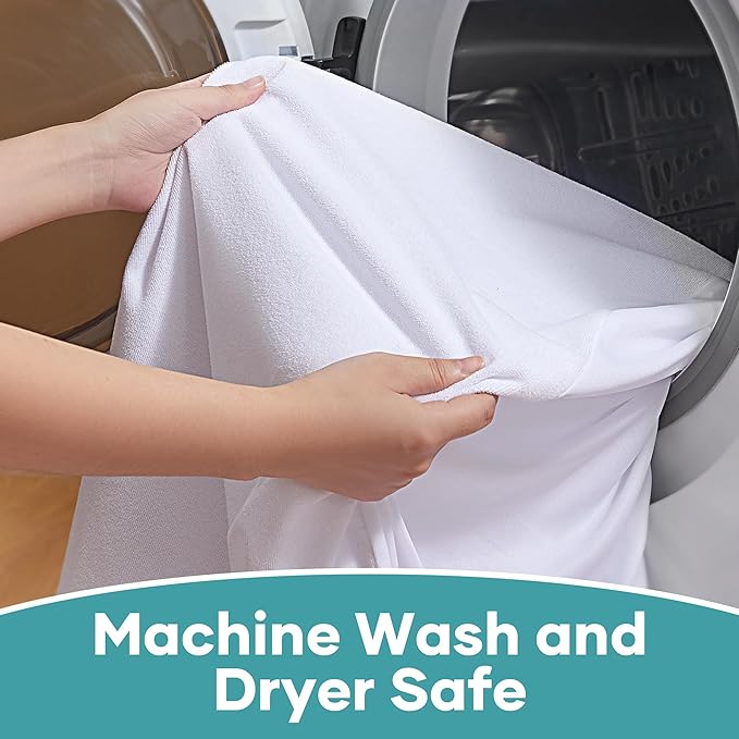 OhGeni Waterproof Mattress Protector, California King Size Fitted Sheet with Deep Pocket,6''-18'' Washable Hypoallergenic Mattresses Cover,Noiseless Soft Mattress Pad,Comfort for 6'3",Pee & Dirt-proof