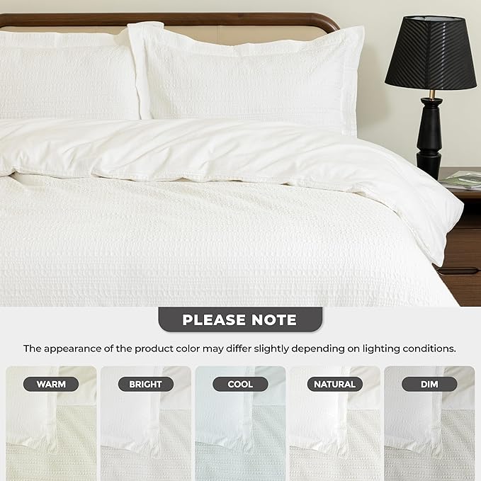 Dreamology Twin Waffle Duvet Cover, Twin Duvet Cover Set,100% Cotton Waffle Weave Duvet Covers with Zipper Closure, Soft & Breathable Duvet Cover Set,Bedding Set Twin 2 Pieces (Cloud White)