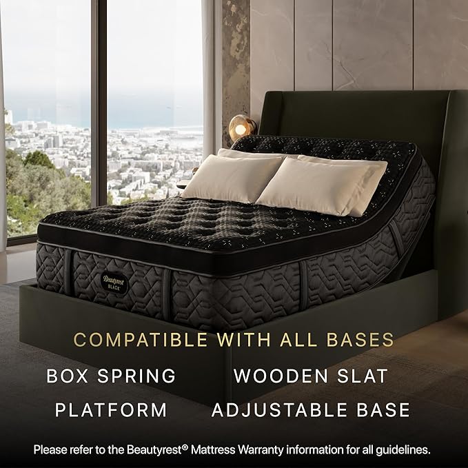 Beautyrest Black Series Four 17.5" Firm Summit Pillow Top Full Mattress - Breathable, Cooling, and Supportive - CertiPUR-US Certified, 100-Night Sleep Trial, and 10-Year Limited Warranty