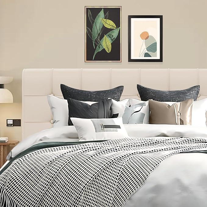 Headboard Pillow Twin Size Tufted Upholstered Headboard Cushion with Removable Cover Linen Bed Backrest Bolster Pillow for Sitting Up in Bed Reading or Rest Rectangular Support Pad for Bedroom Dorm
