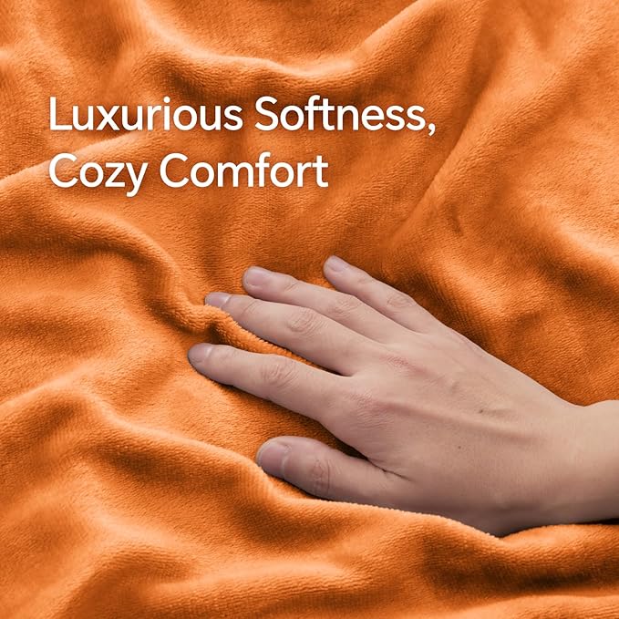 BEDELITE Flannel Pillowcases Standard Set of 2, Super Soft Fleece Pillow Case Cover with Zipper for Bedroom, Sofa, Luxury Cozy Fuzzy Velvet Pillow Shams for All Seasons(20x26 Inches, Burnt Orange)