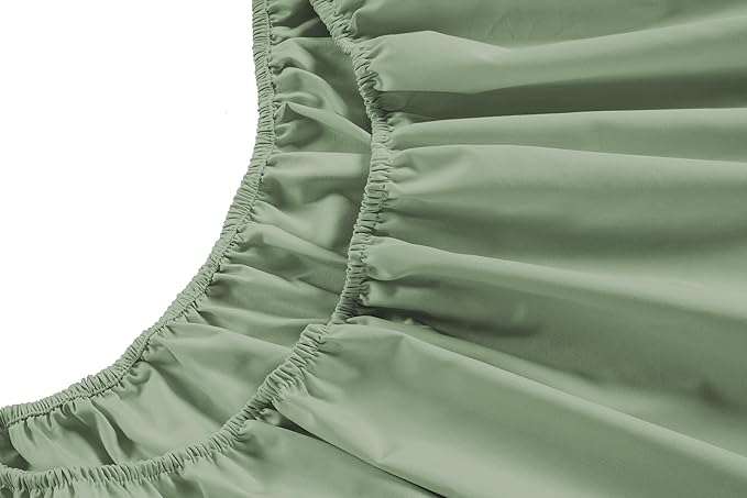 LANE LINEN Cal King Size Sheets Set - 450 Thread Count Premium Sateen Weave for Smooth Feel on Skin - Thick & Comfy Sheets for Summer - Securely Fits Mattresses Upto 15'' Deep - Iceberg Green