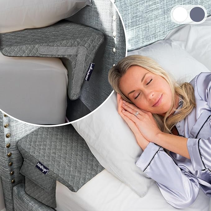 XetraDesign Bed Wedge Pillow for Headboard Gap Up to 7", Triangle Gap Filler for Bed, Mattress Wedge Gap Filler, Headboard Space Filler, Corner Pillow, Grey King 76"