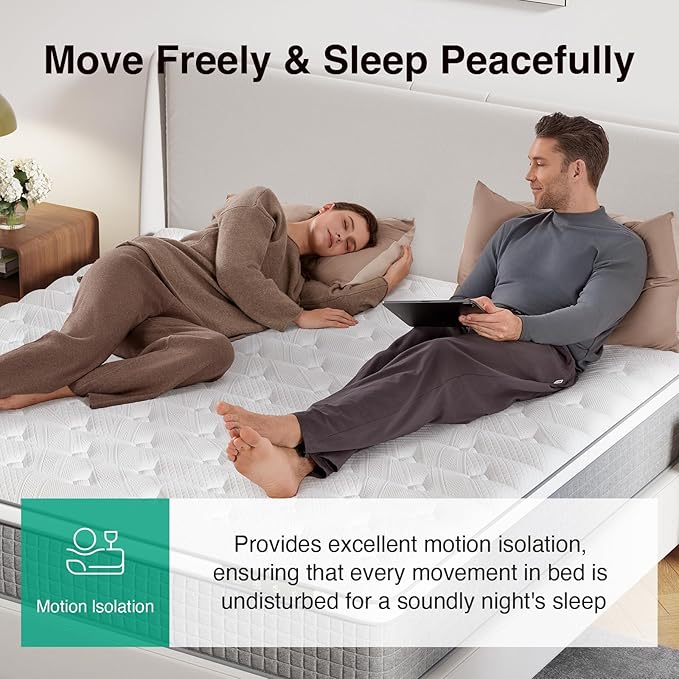 Novilla Queen Mattress 10 Inch,Hybrid Queen Size Mattress with Individually Pocketed Coils & Gel Infused Memory Foam & Silky Cool Fabric for Balanced Support & Pain Relief Comfort Mattresses in a Box