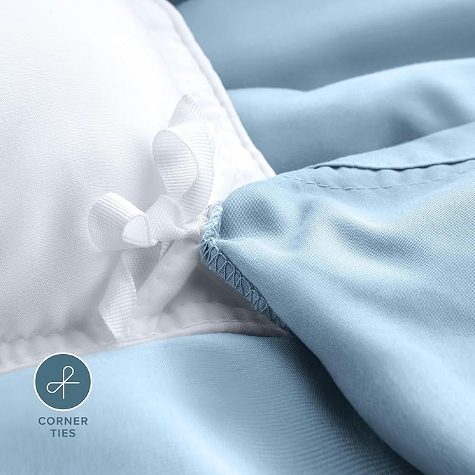 Bare Home Bedding Duvet Cover King Size - Premium 1800 Super Soft Collection - Lightweight, Cooling - Soft Breathable Bedding Duvet Cover (King, Light Blue)