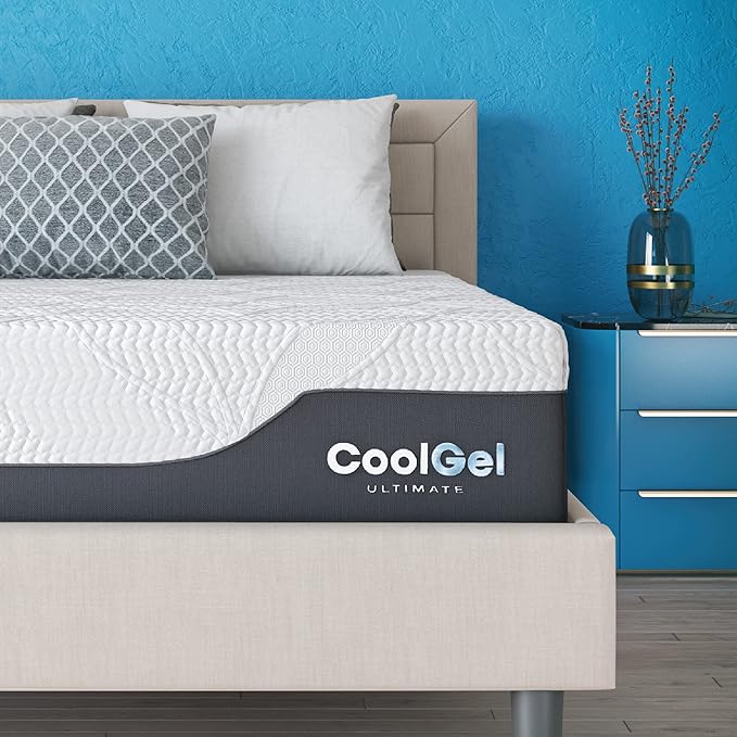 COOL GEL Chill Memory Foam 14-Inch Mattress with 2 Pillows, CertiPUR-US Certified, Mattress in a Box, King, White