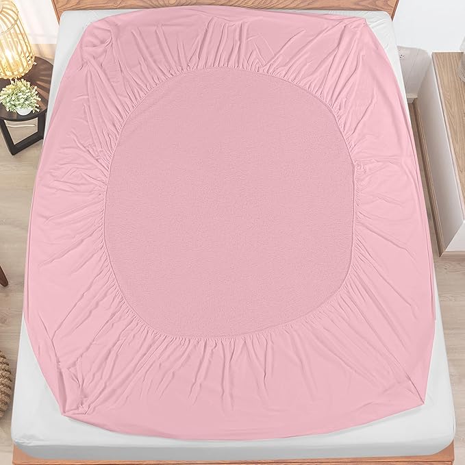 Utopia Bedding Waterproof Mattress Protector, Premium Terry Mattress Cover 200 GSM, Breathable, Fitted Style with Stretchable Pockets (Pink, Crib)