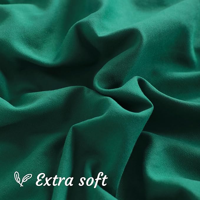 NTBAY Body Pillow Cases Set of 2, 2 Pack Brushed Microfiber 20x54 Pillow Cases, Soft, Wrinkle, Fade, Stain Resistant Dark Green Pillow Cases with Envelope Closure, 20x54 Inches, Dark Green