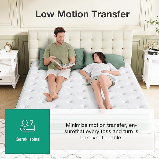 Novilla Queen Mattress, 14 Inch Queen Size Hybrid Mattress in a Box, Gel Memory Foam & Individual Pocket Springs, Motion Isolation, Cool Sleep & Pressure Relief, Medium Firm, CertiPUR-US