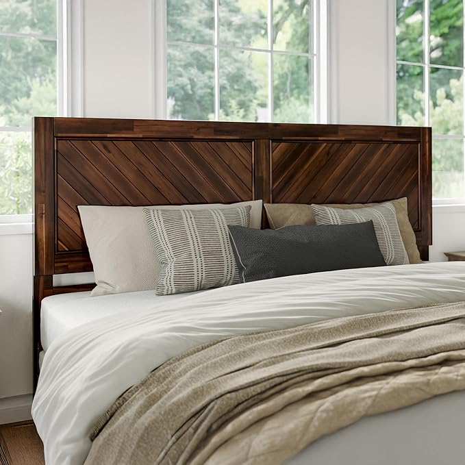 AFI, Canyon King Solid Wood Rustic Farmhouse Headboard, Barnwood