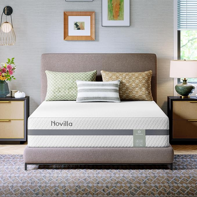 Novilla Full Size Mattress, 12 Inch NanoGEL™ Memory Foam Mattress with Upgraded Dual-Support for Spinal Alignment & Pressure Relief, Cool Full Mattresses in a Box with Breathable Cover, Medium Firm