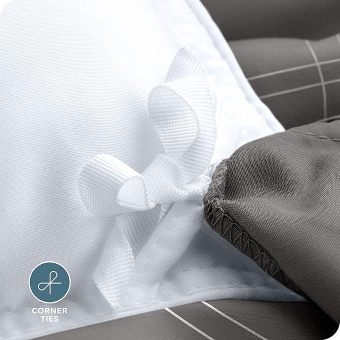 Bare Home Duvet Cover - Extra Long Size Bedding Set - Premium 1800 Super Soft Collection - Lightweight, Cooling - Soft Breathable Duvet Cover (Twin/Twin XL, Modern Plaid - Grey/White)