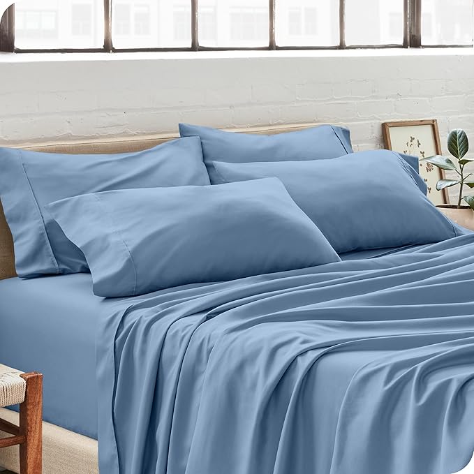 Bare Home Microfiber Bulk Pillow Cases - King Set of 4 - Cooling Pillowcases - Double Brushed - Coronet Blue Pillowcases 4 Pack - Easy Care (King - 4 Pack, Coronet Blue)