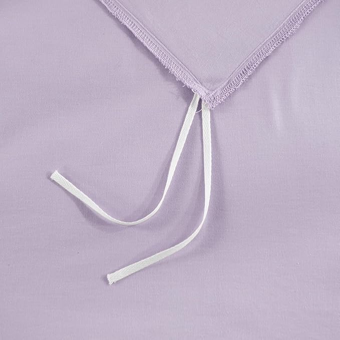 NEXHOME PRO King Duvet Cover Set, 100% Washed Cotton with Linen-Like Texture, Natural Organic, Breathable & Comfortable, Includes Home Bedding Set Lilac (No Comforter) 10490