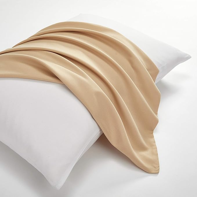 EVOLIVE Body Pillow Cover 21"x54", Ultra Soft Microfiber Pillowcase with Hidden Zipper, Breathable, Machine Washable, for Pregnancy & Side Sleepers, Cover Only (21"x54" Body Pillow Cover, Taupe)