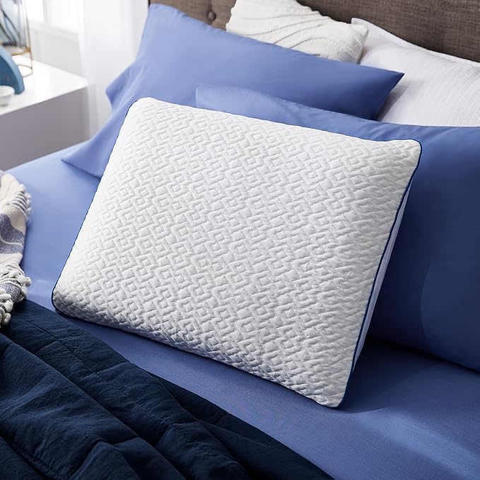 Sleep Innovations Forever Gel Memory Foam Pillow, Standard Size, Cool Touch Cover and Cooling Gel Memory Foam Core, Side, Stomach, and Back Sleepers, Medium Support