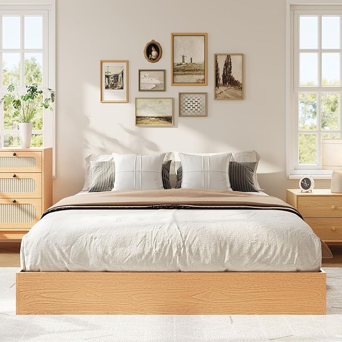 IDEALHOUSE Platform Bed Frame Twin Size,Wooden Slat Support,No Box Spring Needed, Easy Assembly, Pine