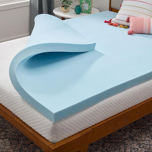 Linenspa Memory Foam Mattress Topper, Twin Size - 3 Inch Gel Infused Memory Foam - Plush Feel - Cooling and Pressure Relieving - CertiPUR Certified