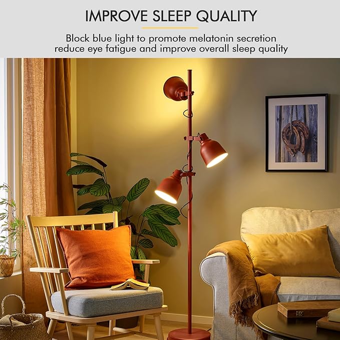 Sleep Light Bulb 4 Pack，Dimmable 1800K Warm Light Bulbs for Healthy Sleep,Blue Light Blocking,A19 9W(60W Equivalent) E26 Base Amber Light Bulbs for Bedroom, Baby Nursery Room