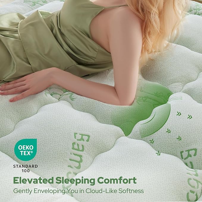BEDLORE Twin XL Mattress Topper Viscose Derived from Bamboo, Thick Pillow Top Mattress Pad with Deep Pockets for 6-15 inches Mattress, Soft Mattress Topper College Dorm Size for Back Pain