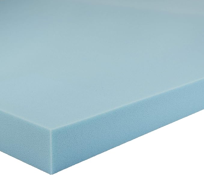 Amazon Basics Twin XL Cooling Gel-Infused Memory Foam Mattress Topper, CertiPUR-US Certified, 3 Inches, Blue