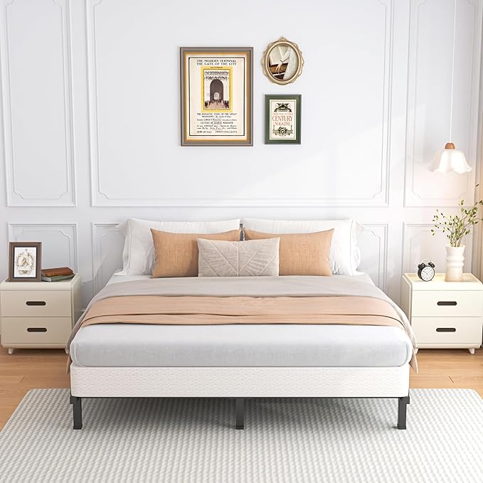 ROIL 7 Inch California King Box Spring, Heavy Duty Metal Bed Base Mattress Foundation with Fabric Cover, 3500lbs Max Weight Capacity, Easy Assembly, Noise Free, Non-Slip