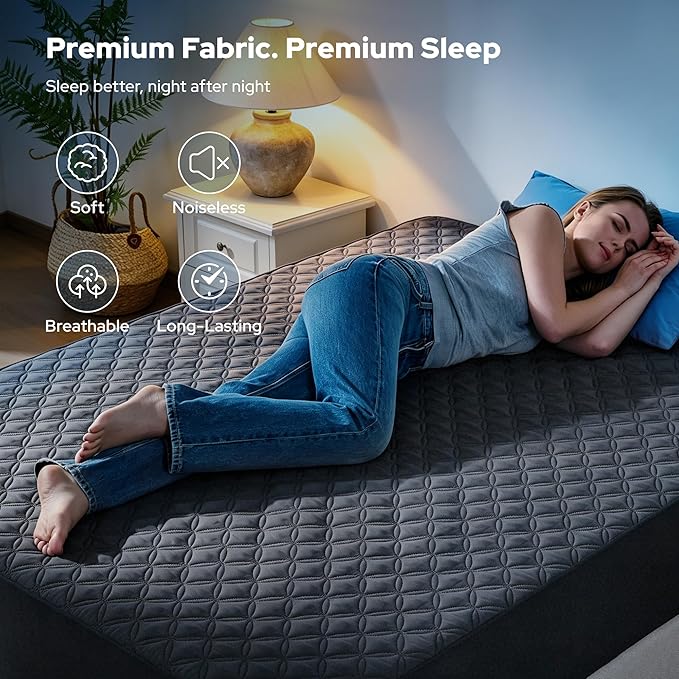 BEDLORE 2 Pack Waterproof Mattress Protector,Cal King Size Mattress Pad Noiseless with Deep Pocket Fitted for 6"-18",Soft Breathable Dirt Proof Bed Mattress Cover Washable for Home,Bedroom,Hotel(Gray)