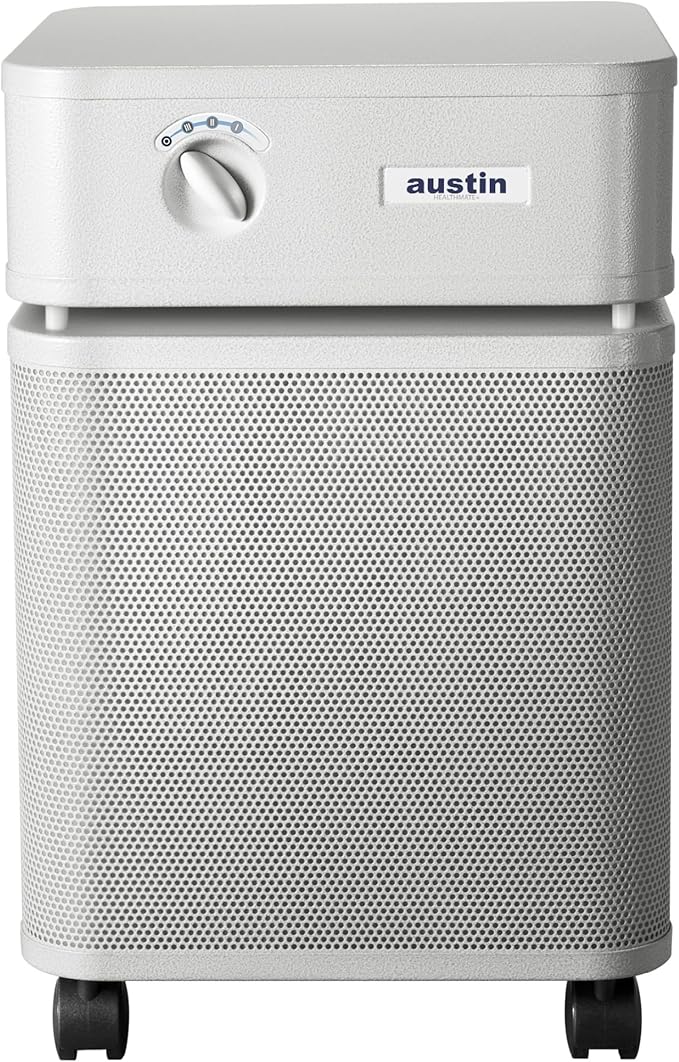 Austin Air HealthMate Plus Air Purifier - Advanced 4- Stage Filtration Air Purifiers For Home with Activated Carbon & Zeolite - Ideal as Air Purifiers for Bedroom or Large room, Model B450 Sandstone