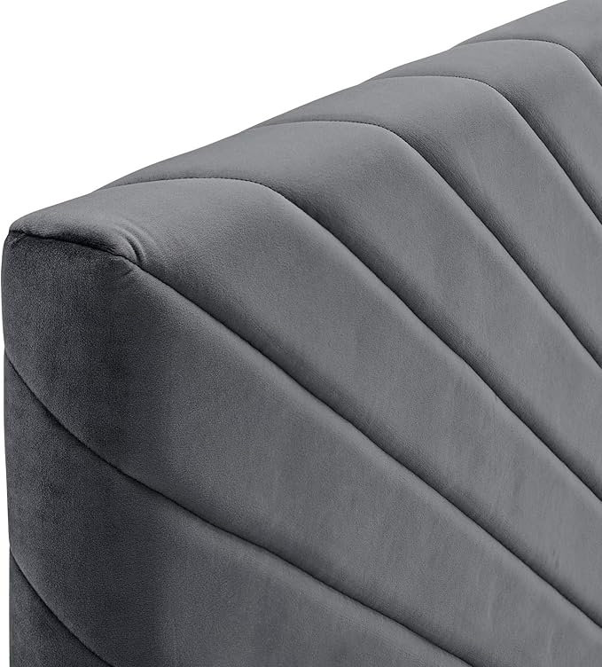 Modway Alyson Chevron Tufted Performance Velvet Full/Queen Headboard, Charcoal