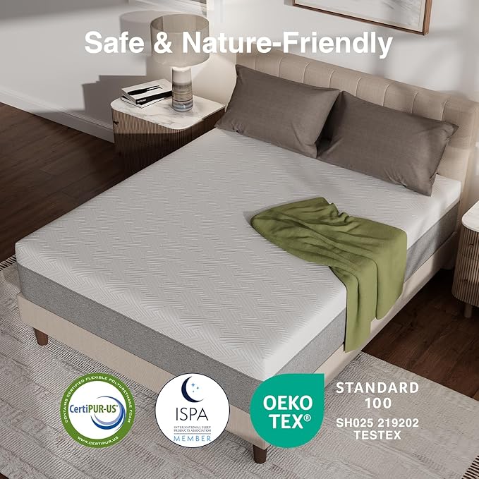 Novilla Mattress King Size 14 Inch, Gel Memory Foam Mattress King in a Box with Comfort Foam for Contour Support & Motion Isolation & Edge Support, CertiPUR-US Certified