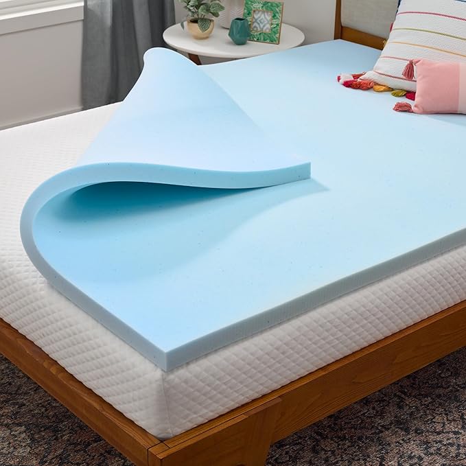 Linenspa Memory Foam Mattress Topper, Full XL Size - 2 Inch Gel Infused Memory Foam - Plush Feel - Cooling and Pressure Relieving - CertiPUR Certified