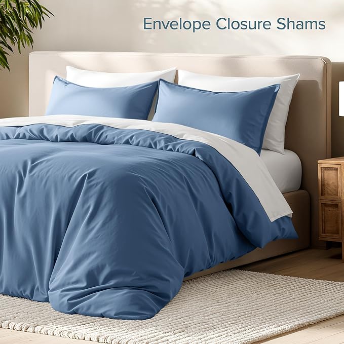 Bare Home Bedding Duvet Cover King Size - Premium 1800 Super Soft Collection - Lightweight, Cooling - Soft Breathable Bedding Duvet Cover (King, Coronet Blue)