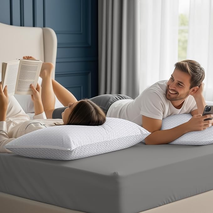 Utopia Bedding Shredded Memory Foam Pillows (King), Cooling Adjustable Bed Pillows for Sleeping with Washable Pillow Case, Back, Stomach and Side Sleeper Pillow, Plush and Supportive (1 Pack)
