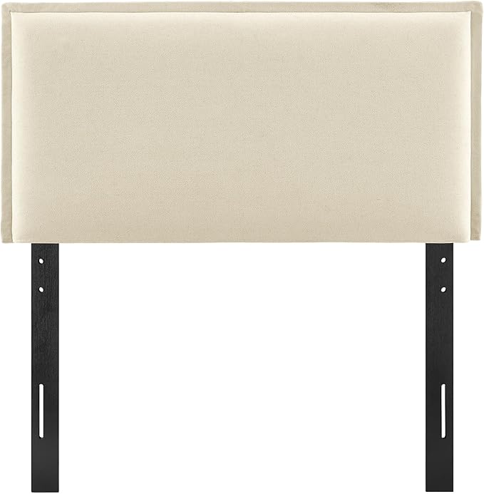 Modway Camille Twin Size Upholstered Linen Blend Headboard with Removable Slipcover – in Linen - Padded Pillow Style Headboard with Adjustable Mounting for Twin Beds