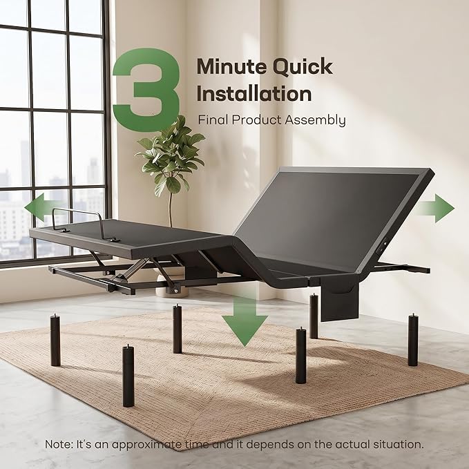 Marsail Split King Adjustable Bed Base Pro, Smart Dual Motor Bed Frame with Massage & App Control, Wireless Remote, Zero Gravity, Anti-Snore, Under Bed Lighting, 3-Min Easy Assembly