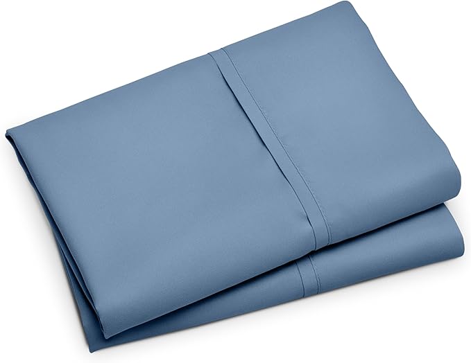 Bare Home Microfiber Pillow Cases - King Size Set of 2 - Cooling Pillowcases - Double Brushed - Coronet Blue Pillowcases 2 Pack - Easy Care (King Pillowcase Set of 2, Coronet Blue)
