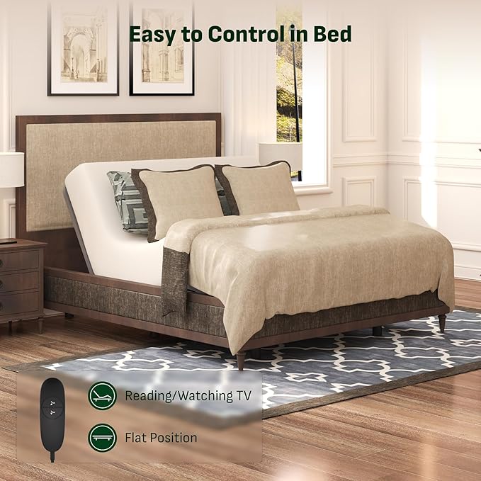 Softa Queen Adjustable Bed Frame with 8" Gel Memory Foam Mattress, Synchronized Head & Foot Lift, Electric Bed Base with Remote Control, 900 LBS Capacity, Whisper Quiet Motor, CertiPUR-US Certified