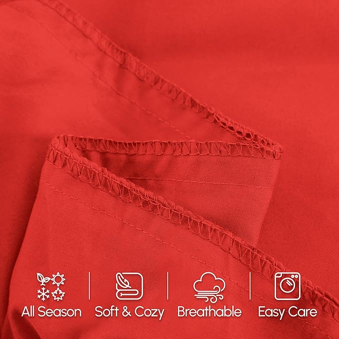 Elegant Comfort Luxury Ultra-Soft 1-Piece Body Pillowcase - 1500 Premium Hotel Quality Microfiber Double Brushed - Wrinkle Resistant, Body Pillowcase Size, Red