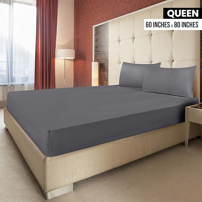 Utopia Bedding Queen Fitted Sheets - Bulk Pack of 6 Bottom Sheets - Soft Brushed Microfiber - Deep Pockets - Shrinkage & Fade Resistant - Easy Care (Grey)