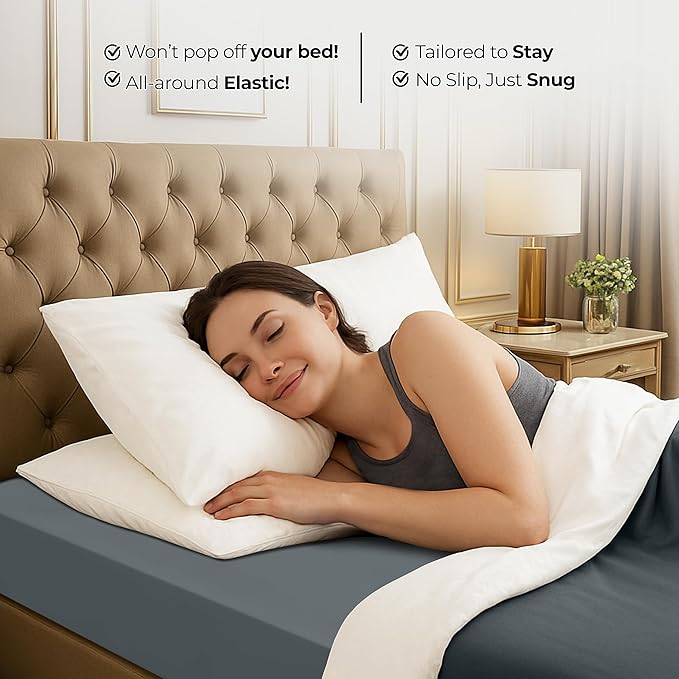 Utopia Bedding Full Fitted Sheet - Bottom Sheet - Deep Pocket - Soft Microfiber - Shrinkage and Fade Resistant - Easy Care -1 Fitted Sheet Only (Grey)