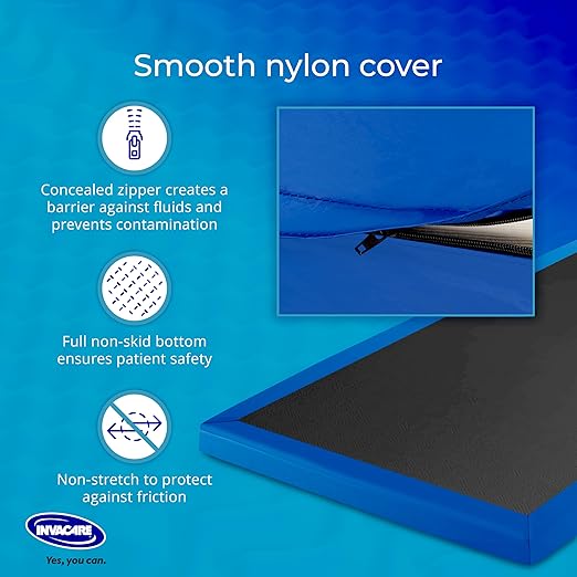 Invacare Hospital Bed Mattress, Long Term Care Pressure Redistribution Medical-Grade Bariatric Foam Mattress, 5 Fortress Shaped Cells, Fluid-Resistant Removable Cover, Made in The USA