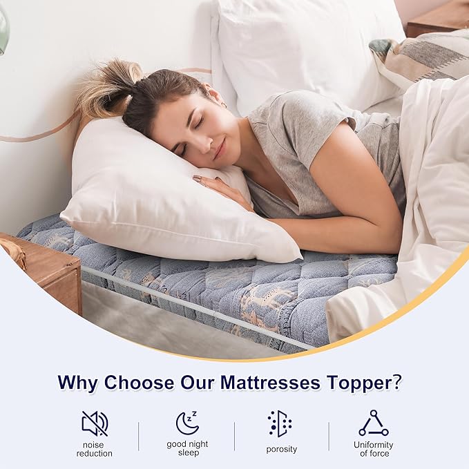 Lillibearas Premium Foam Twin Mattress Topper -Thick 9-Layer Modern Comfort Topper, 60-mil Foam-Back Pain Relief & Comfort Support, Breathable & Hypoallergenic