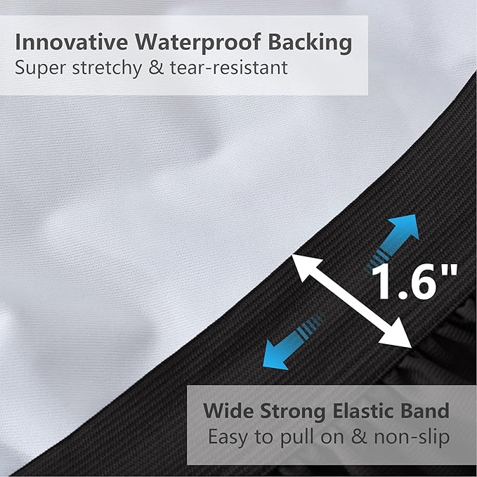 ELVEN HOME Queen Size Mattress Pad Waterproof, Pillow Top Cooling Mattress Topper Cover, Quilted Fitted Mattress Protector Washable, Deep Pocket 8-21" (60x80 inch, Black)