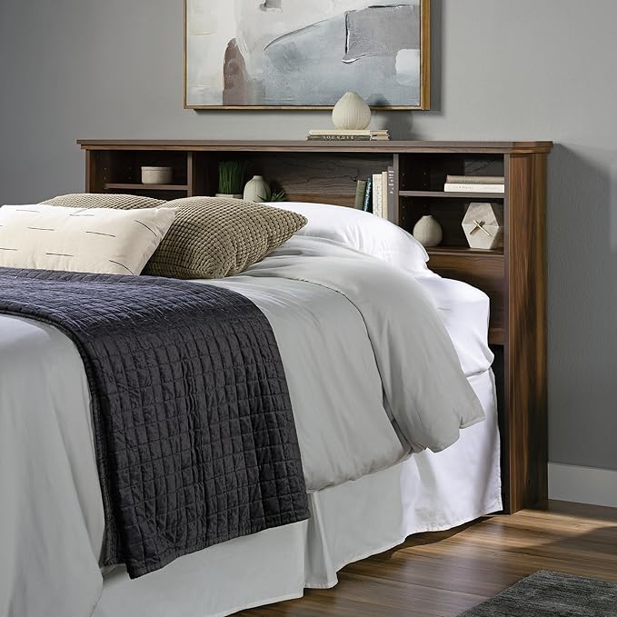 Sauder River Ranch Full/Queen Bookcase Headboard, in Grand Walnut Finish